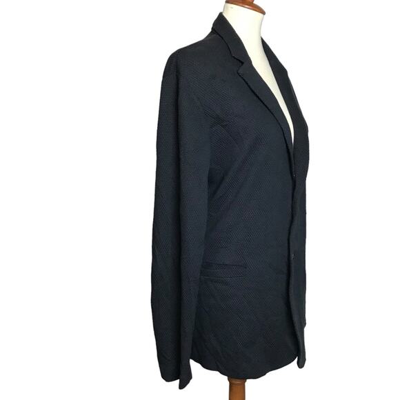 Emporio Armani Black Swiss Dot Textured Lightweight Swacket Sweater Blazer 56 - Picture 3 of 14